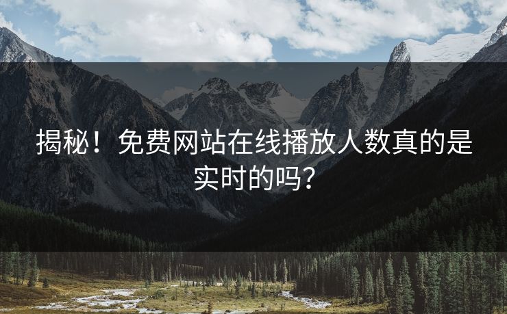 揭秘！免费网站在线播放人数真的是实时的吗？